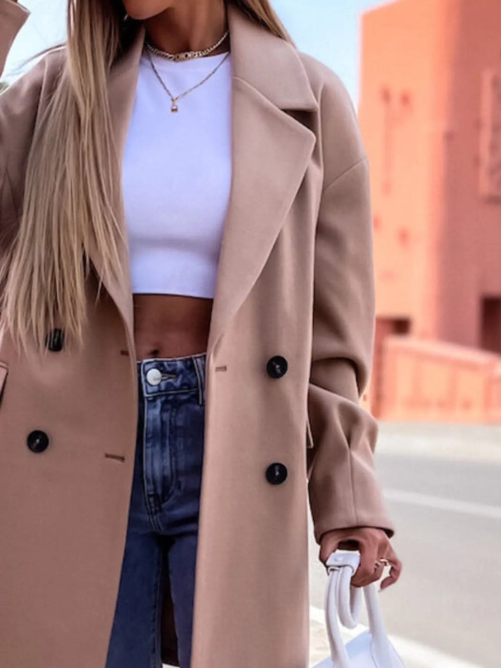 Full Size Double-breasted Wool Coat Plus (10)