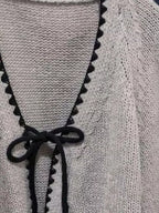 Full Size Chic Tie-front Contrast-trim Cardigan Plus (4)