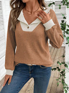 Ribbed Knit Two-tone Top (8)