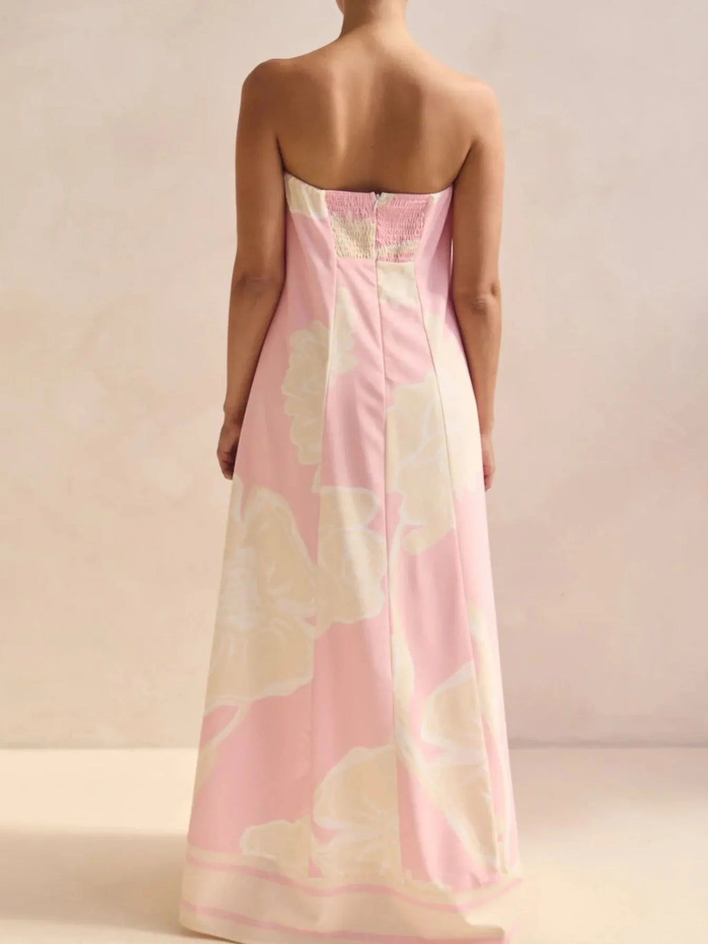 Smocked Printed Tube Maxi Dress (25)