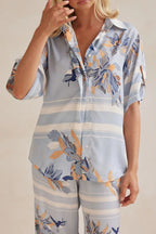 Printed Button Up Shirt Pants Set (2)