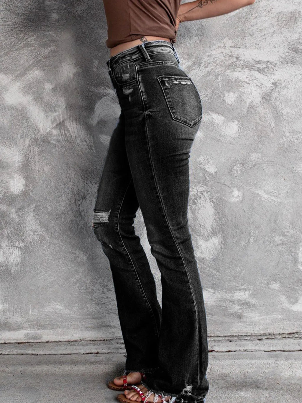 Distressed Flare Jeans (10)