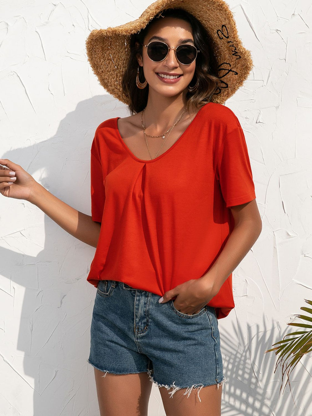 Lace Trim Short Sleeve Top (5)