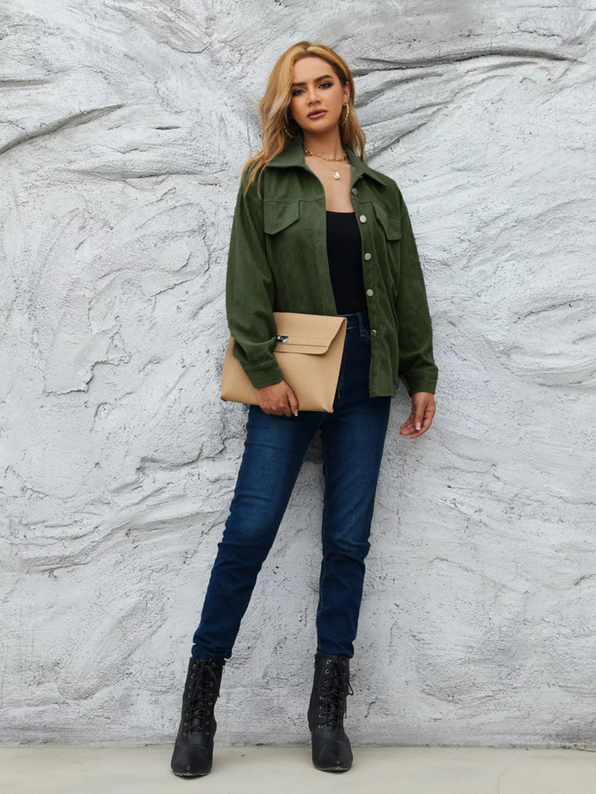 Casual Corduroy Button-down Jacket (18)