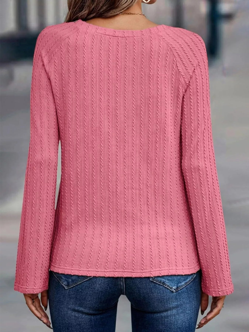 Textured Knit Long Sleeve T-shirt (6)