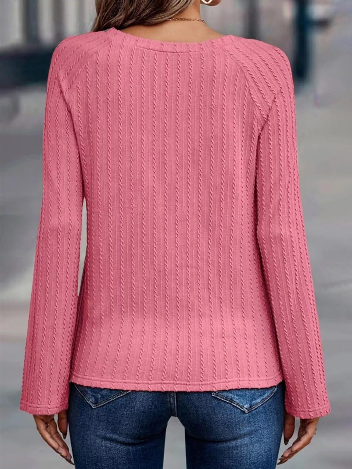 Textured Knit Long Sleeve T-shirt (6)