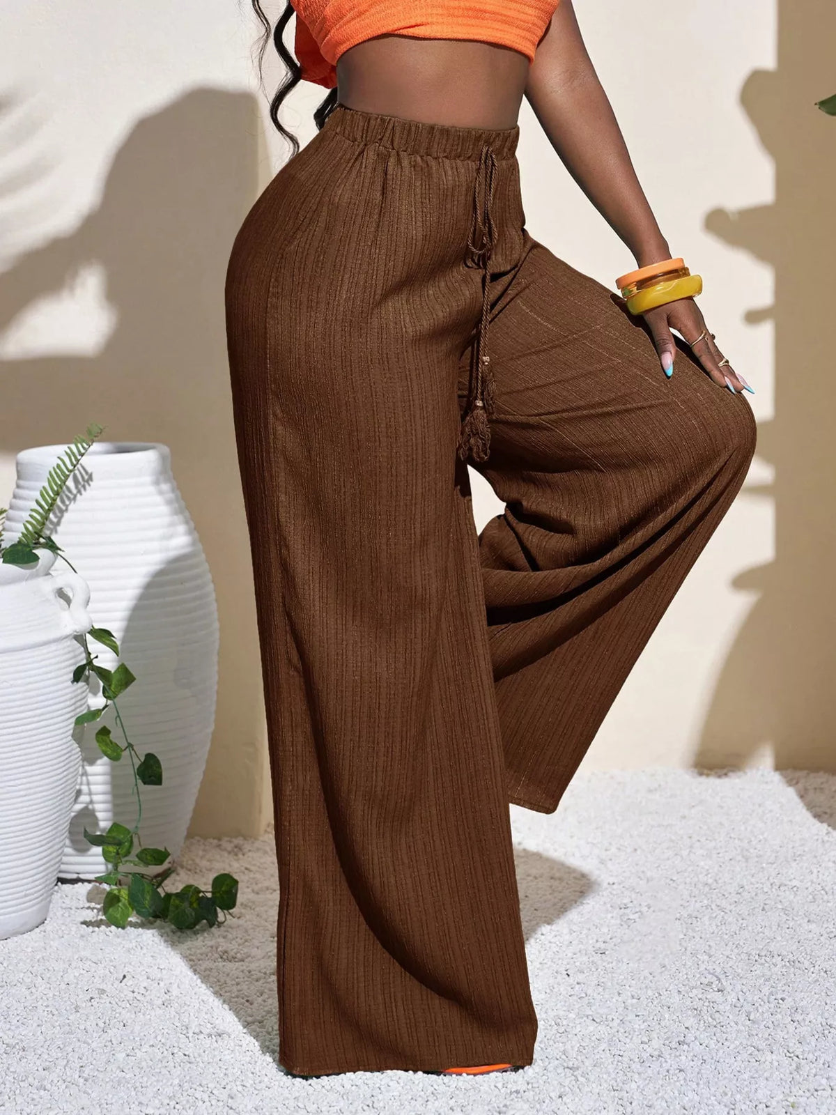 Wide-leg Pants Drawstring (10)