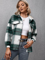 Plaid Long Sleeve Shirt Jacket (12)
