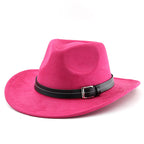 Belt Decoration Suede Curling Western Cowboy Hat Top photo 2