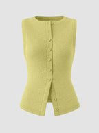 Ribbed Button-front Sleeveless Tank (4)