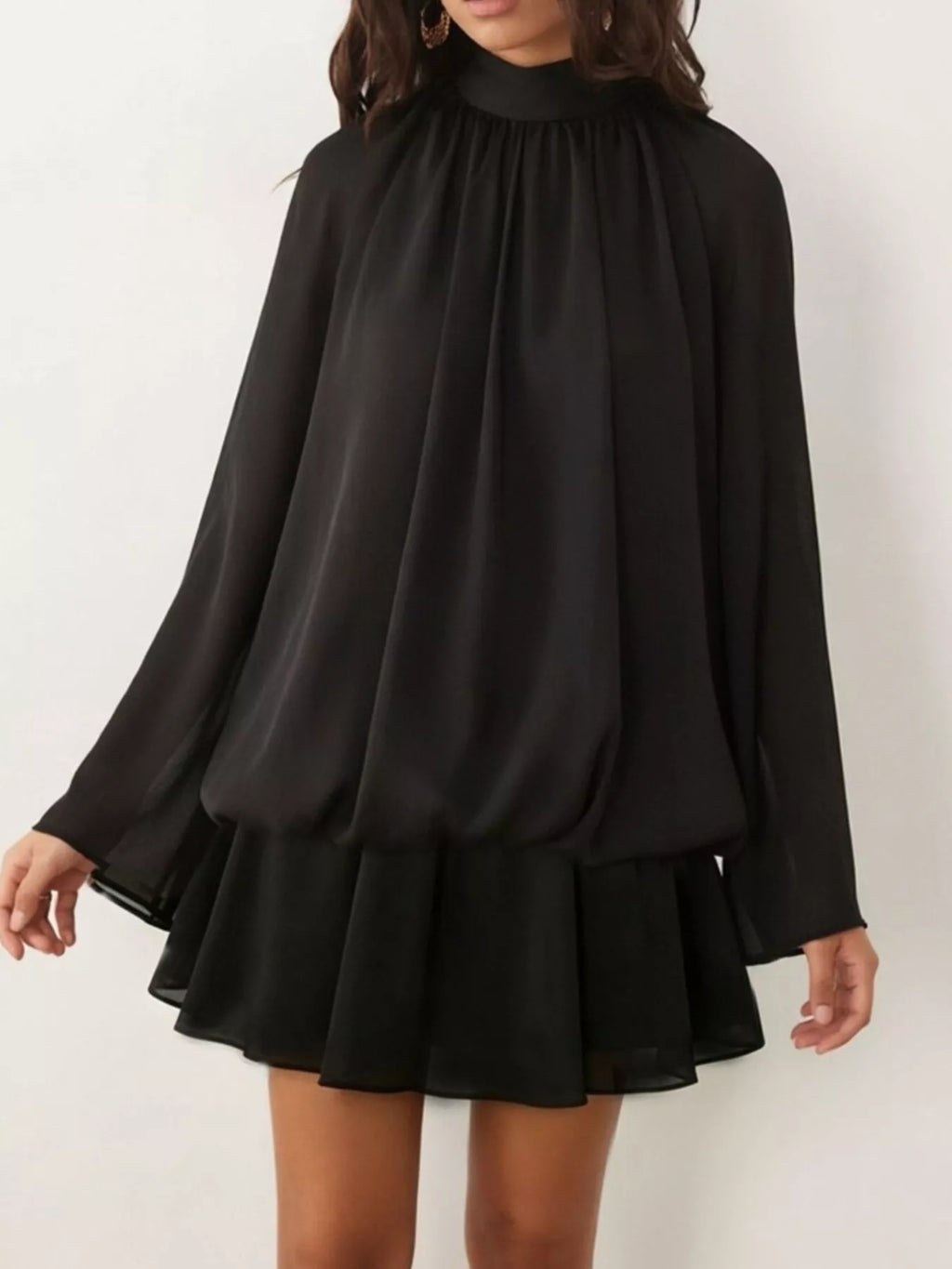 Tie Back Flare Sleeve Mini Dress (2)