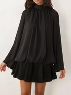 Tie Back Flare Sleeve Mini Dress (2)
