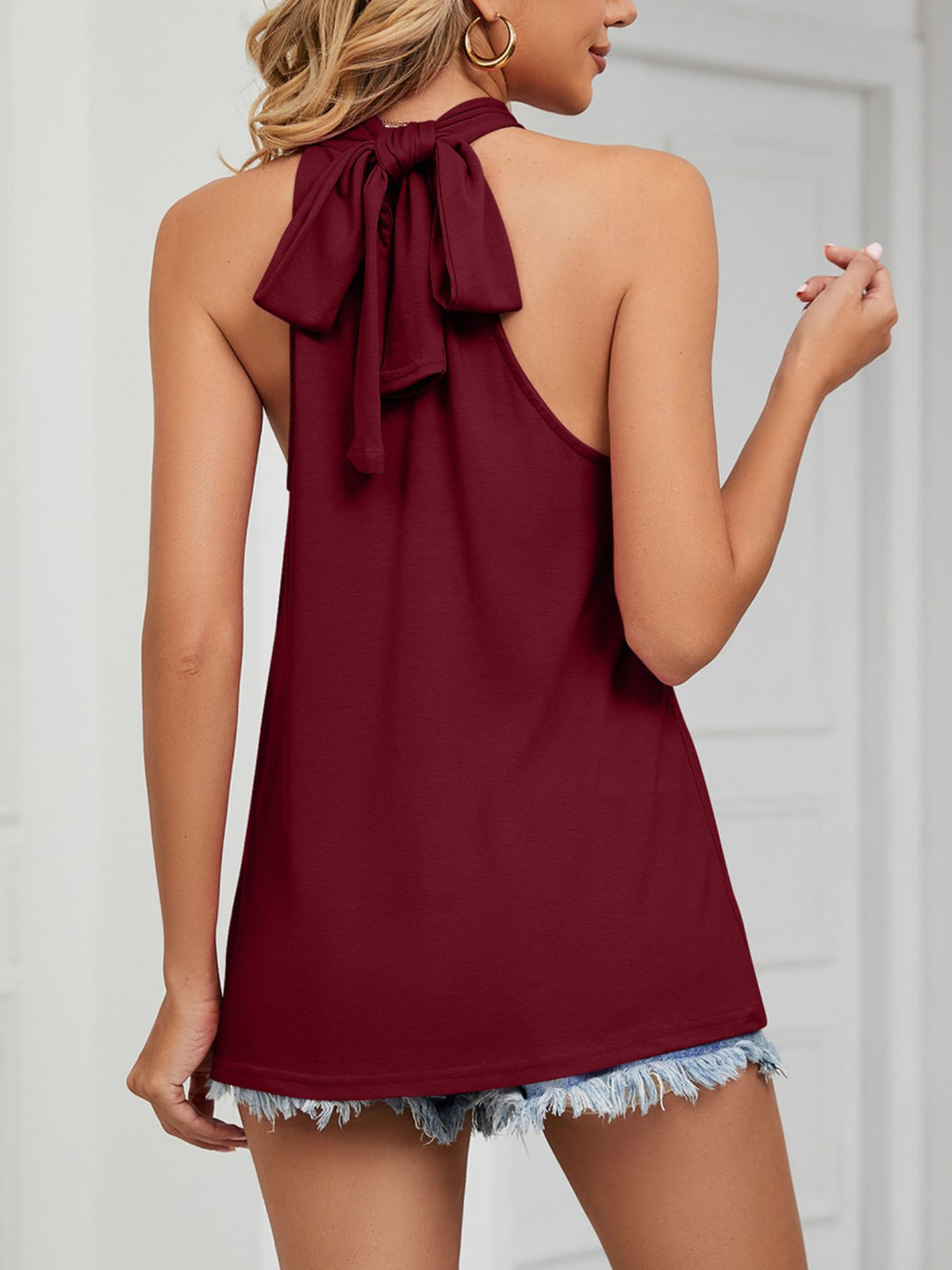 High Neck Tie Back Cami (22)