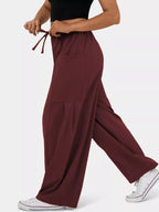 High-waisted Drawstring Wide-leg Pants (20)
