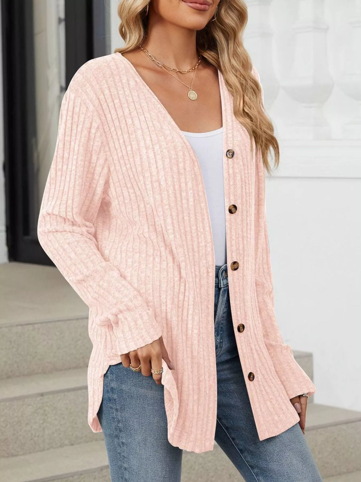 Ribbed Button-up Cardigan (34)