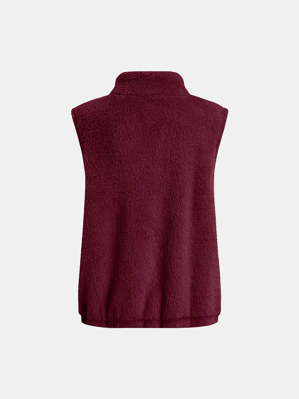 Full Size Fuzzy Zip Up Vest Coat Pockets (12)