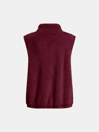 Full Size Fuzzy Zip Up Vest Coat Pockets (12)