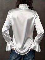 Button Up Flounce Sleeve Shirt (12)