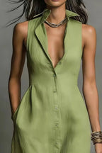 Sleeveless Button-down Maxi Dress (11)