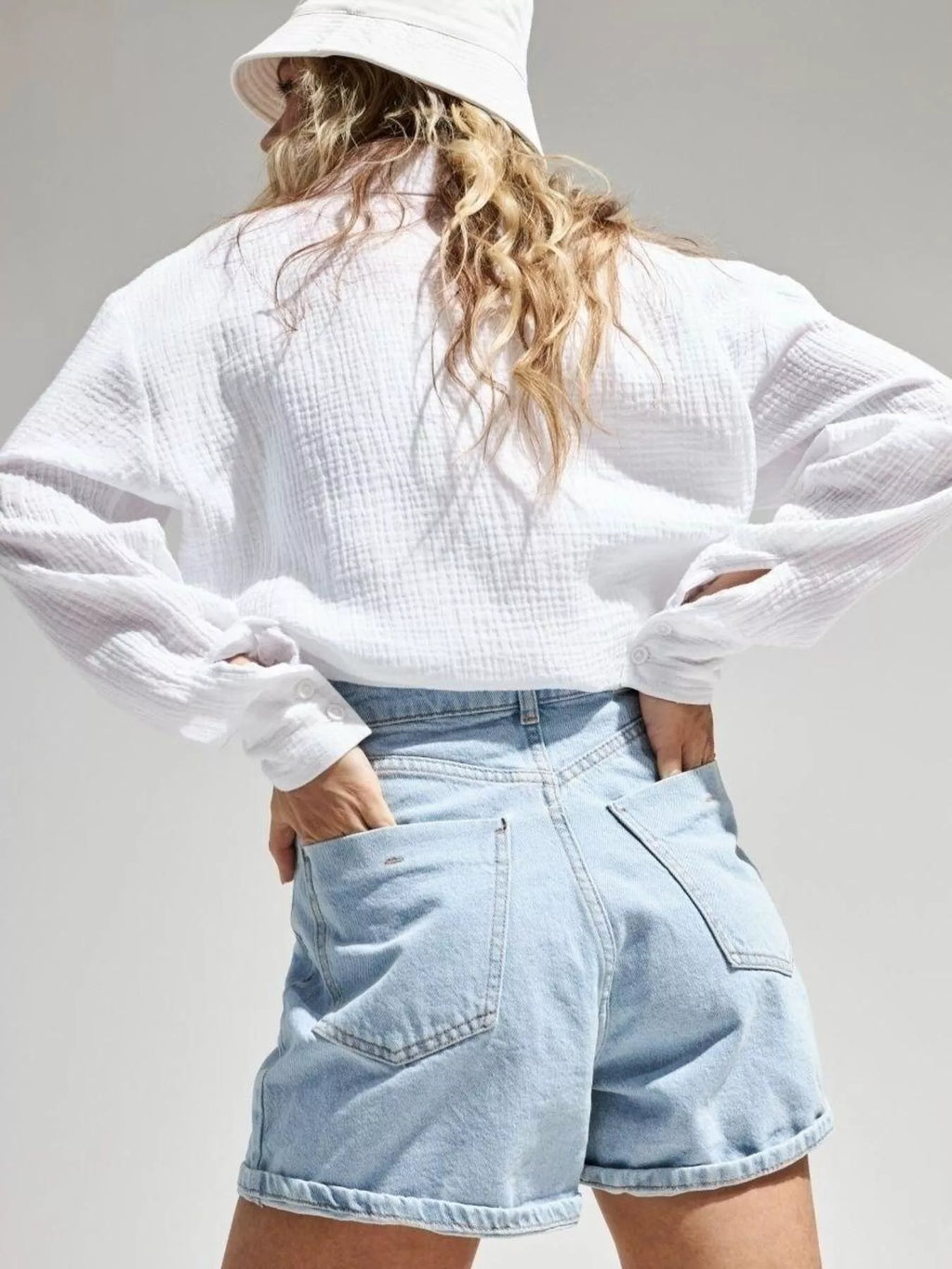Textured Gauze Button-down Shirt (4)
