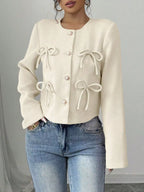 Bow Detail Cropped Outerwear