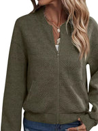 Textured Knit Zip-up Jacket (17)