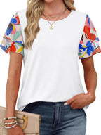 Layered Short Sleeve Round Neck T-shirt (6)