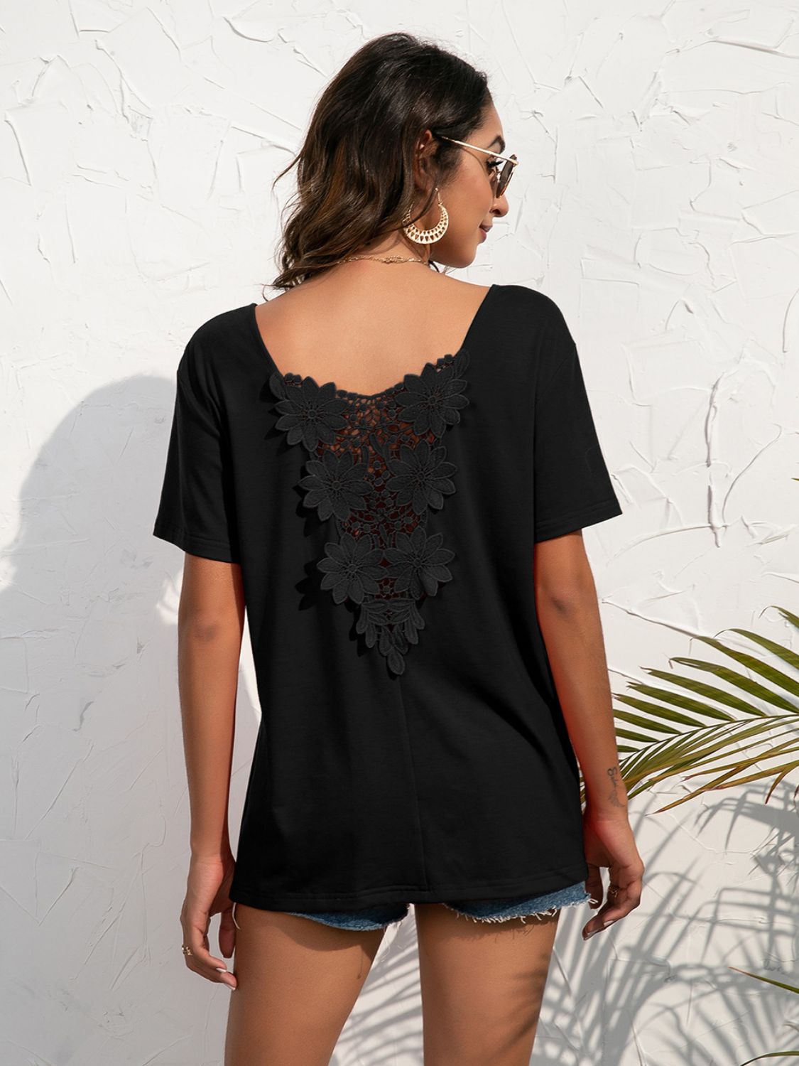 Lace Trim Short Sleeve Top (10)