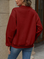 V-neck Solid Color Casual Sweatshirt (23)