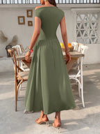 Single Shoulder Midi Dress Pockets (14)