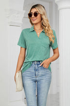 Curved Hem Johnny Collar Polo Shirt (11)