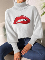 Lip Turtleneck Long Sleeve Sweater (23)