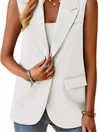Full Size One Button Lapel Collar Vest Coat Plus (18)