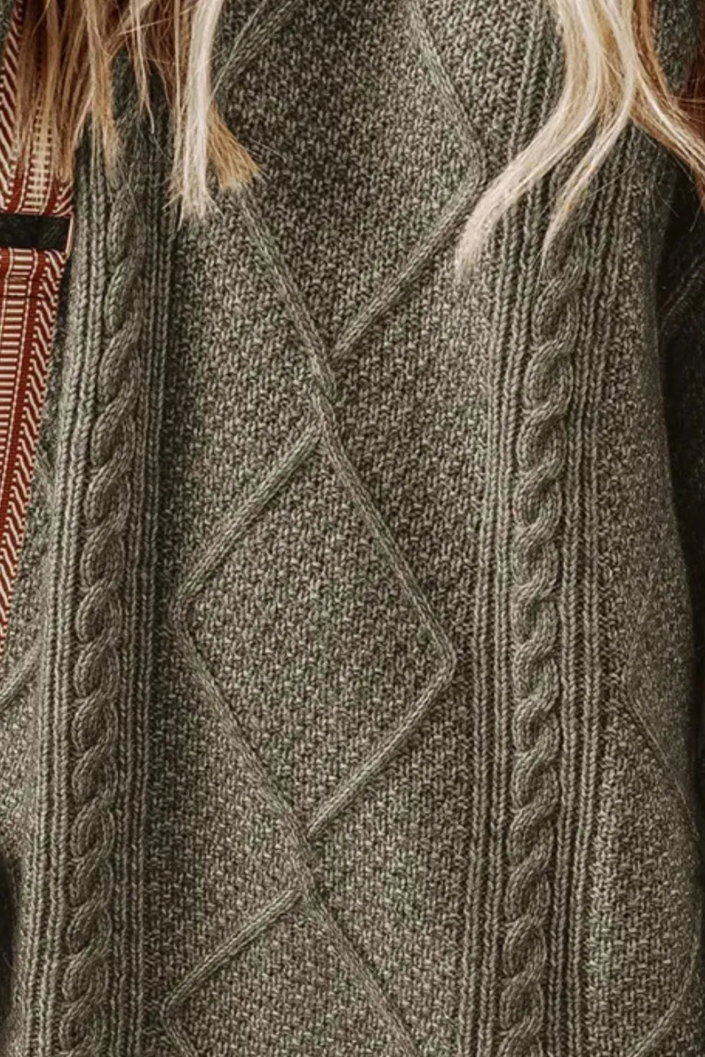 Cable-knit Round Neck Sweater Dress (7)