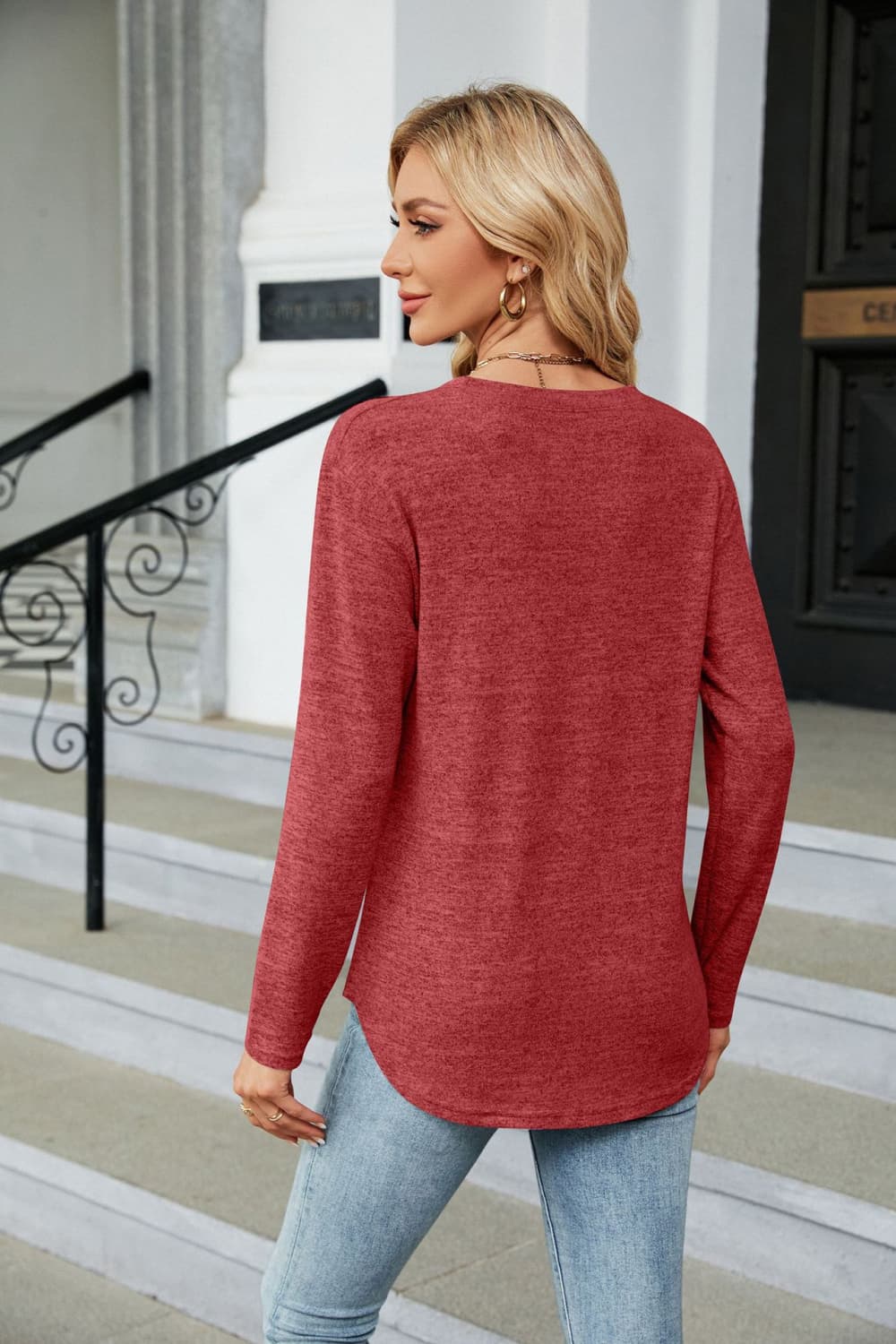 Round Neck Long Sleeve T-shirt (15)