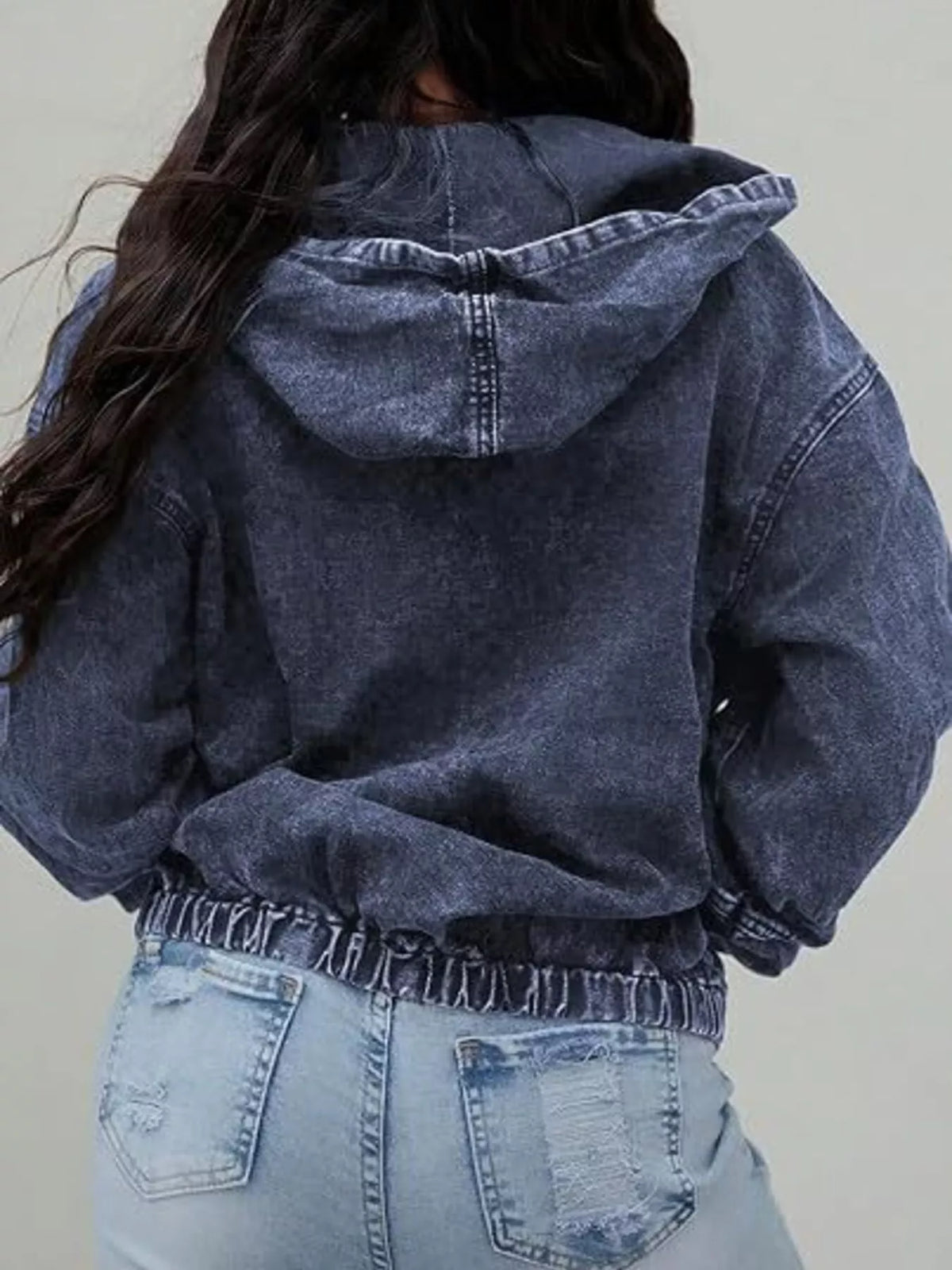 Vintage Washed Zip Up Hooded Denim Jacket (10)