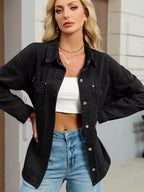 Button Up Dropped Shoulder Denim Jacket (5)