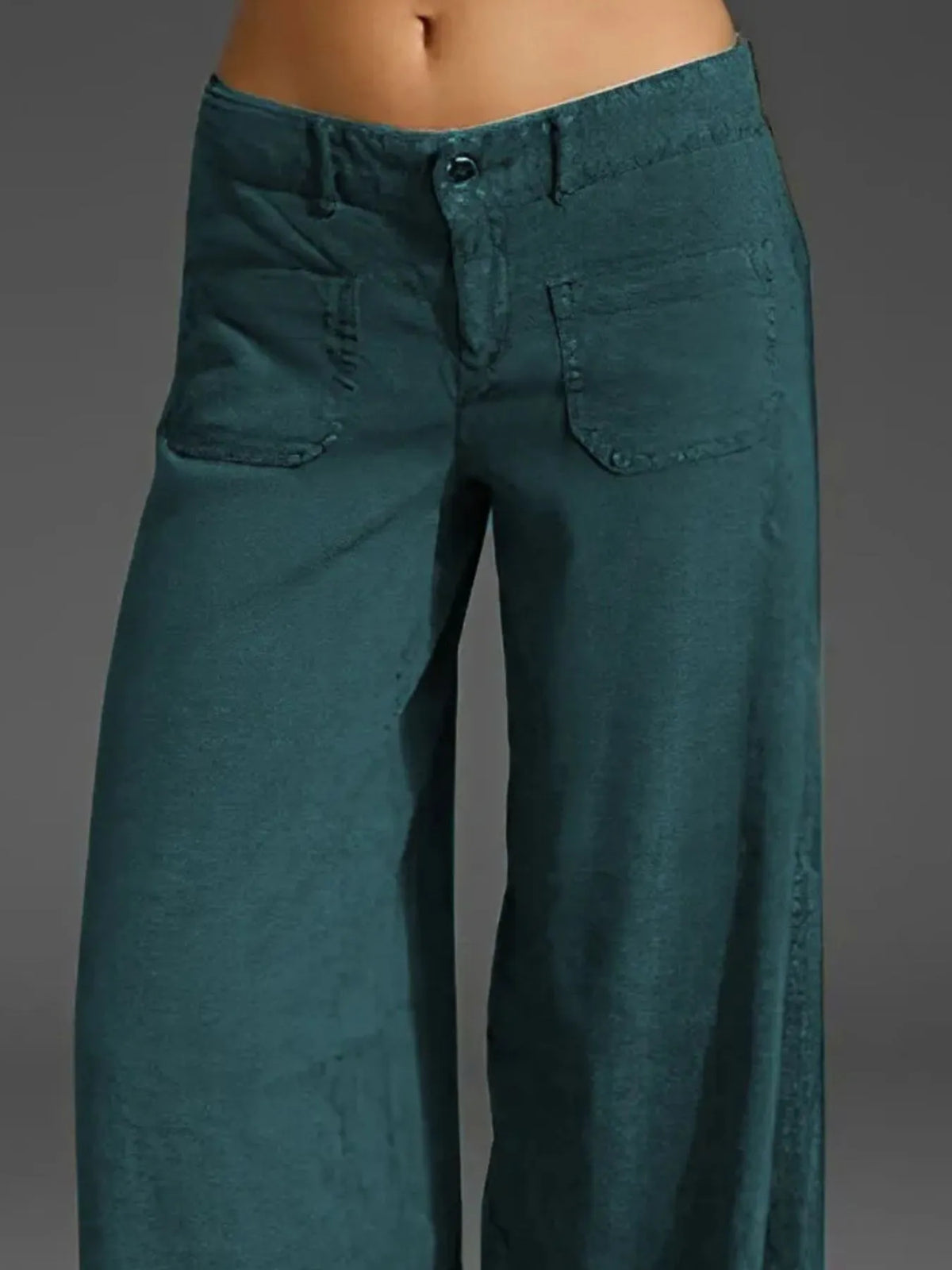 Full Size Wide Leg Pants Pockets Plus (15)