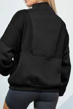Half Zip Drop Shoulder Long Sleeve Sweatshirt (23)