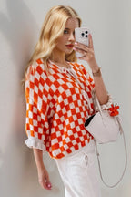 Tied Checkered Dropped Shoulder Flounce Sleeve Cardigan (4)