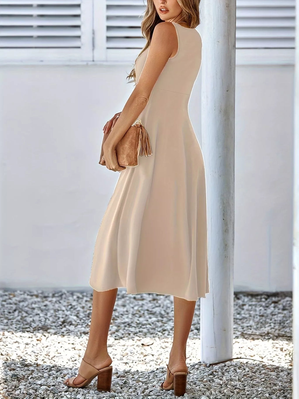 Sleeveless A-line Midi Dress (18)