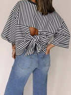 Striped Back Bow Tie T-shirt (8)