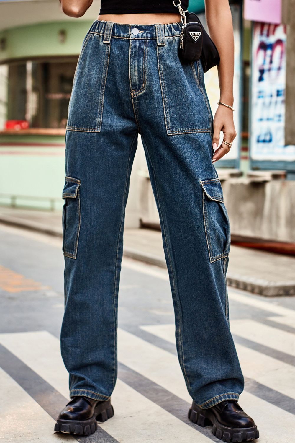 Loose Fit Long Pants Pockets