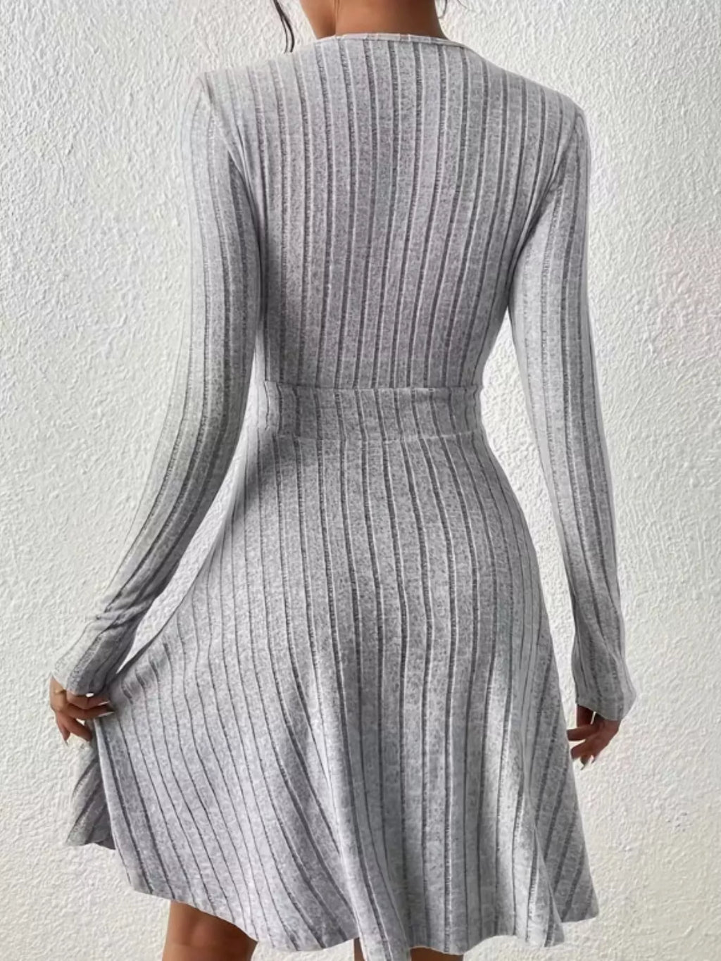 Ribbed Knit Wrap Mini Dress (11)