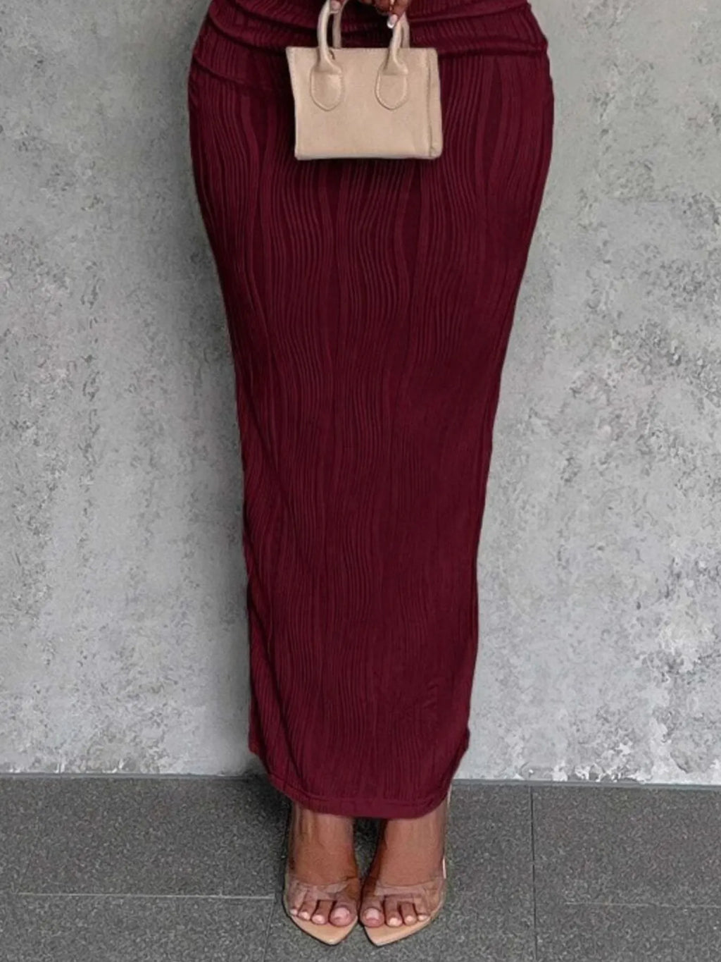 Textured Single Shoulder Bodycon Maxi Dress (9)