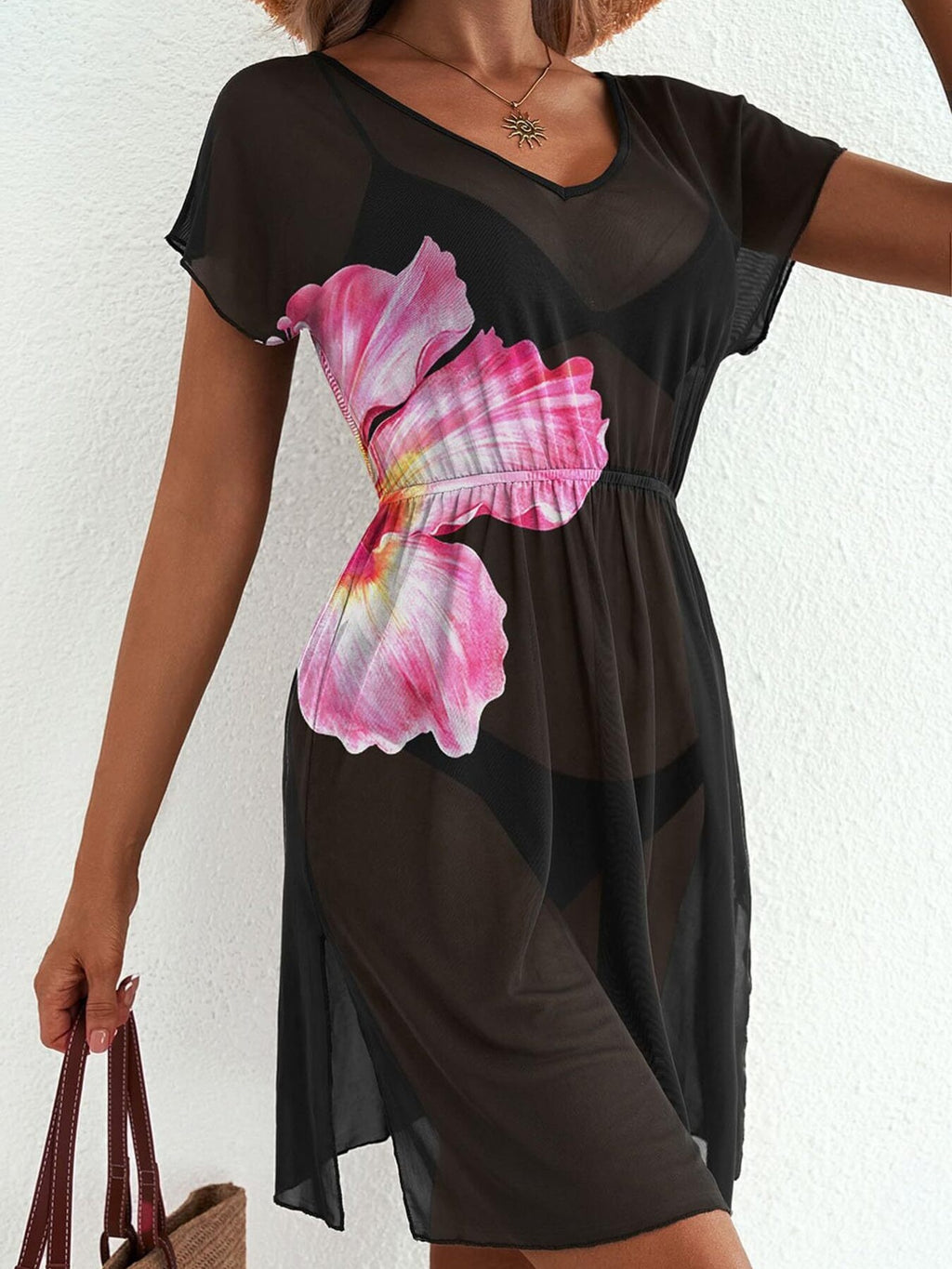 Printed Short Sleeve Mini Dress (8)