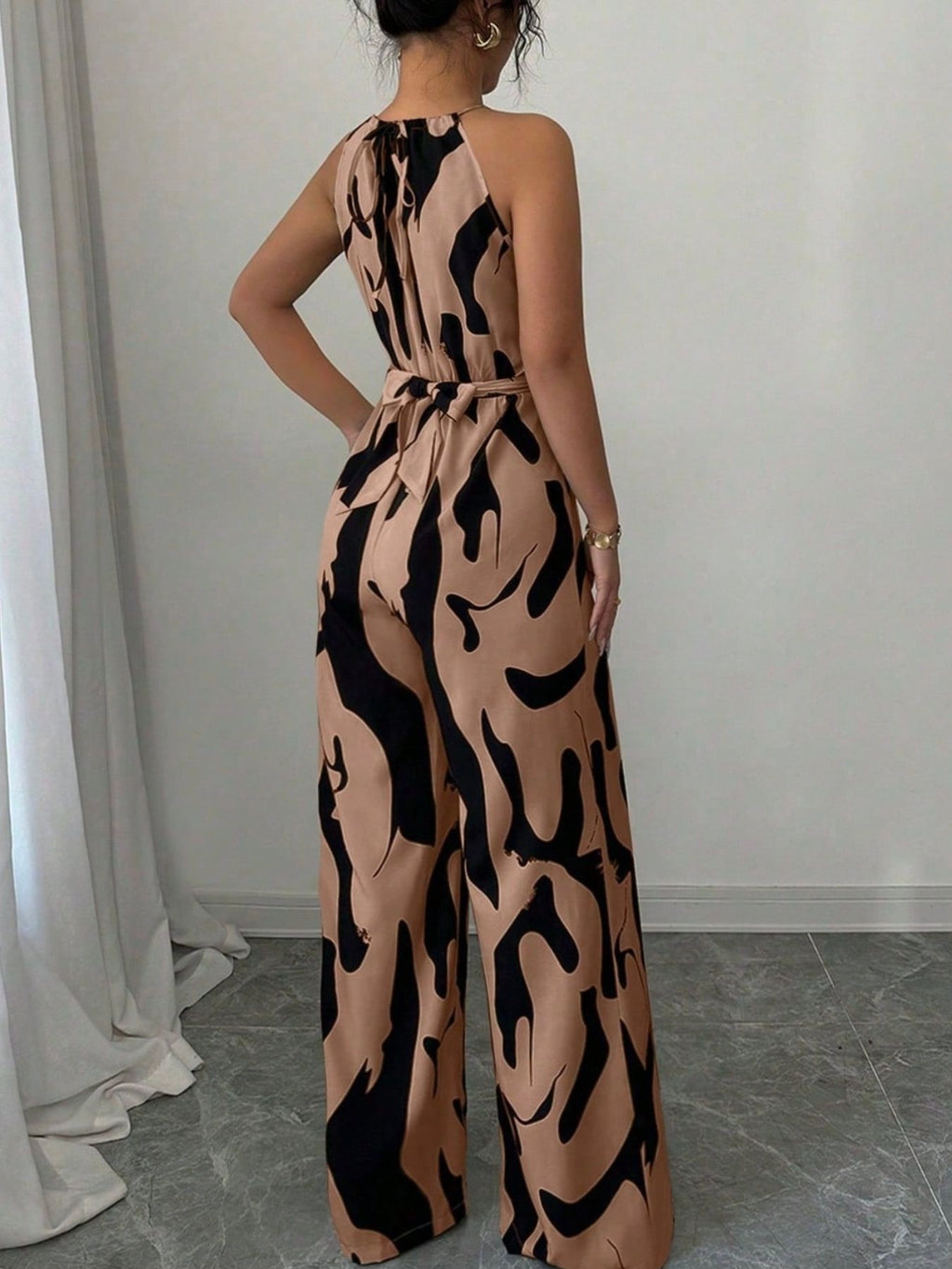 Abstract Print Sleeveless Wide Leg Jumpsuit (9)
