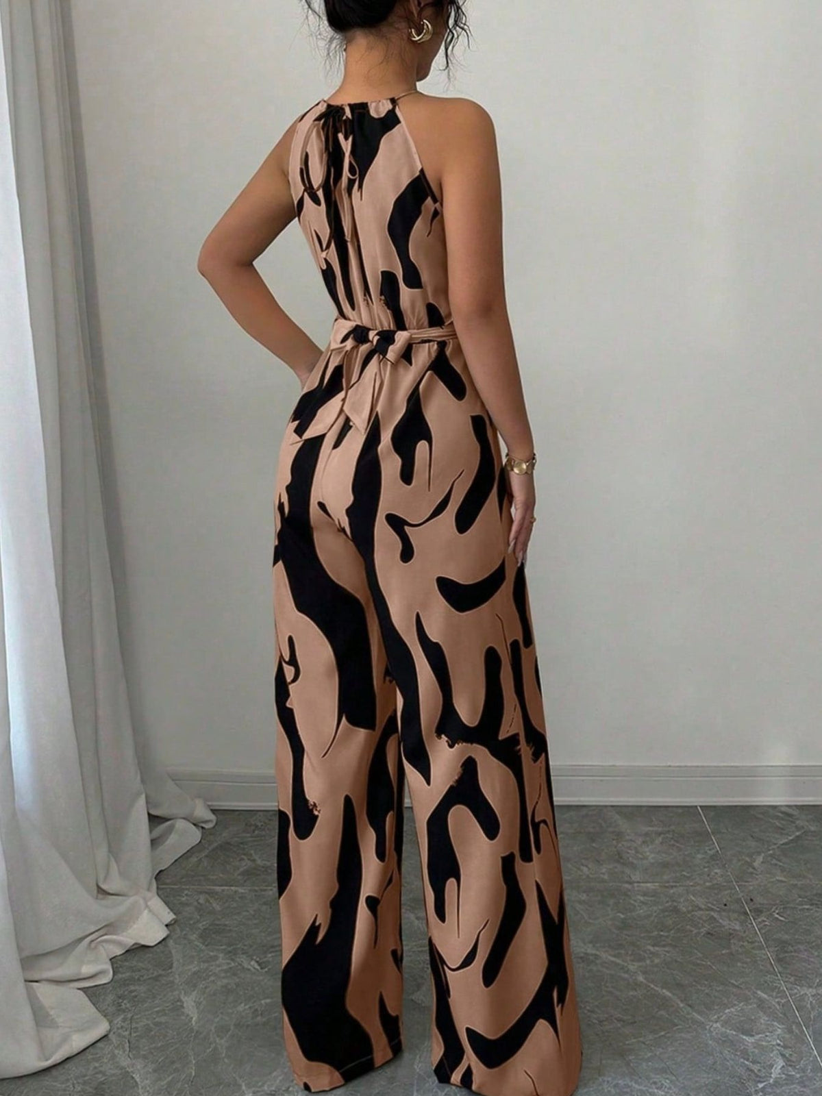 Abstract Print Sleeveless Wide Leg Jumpsuit (9)