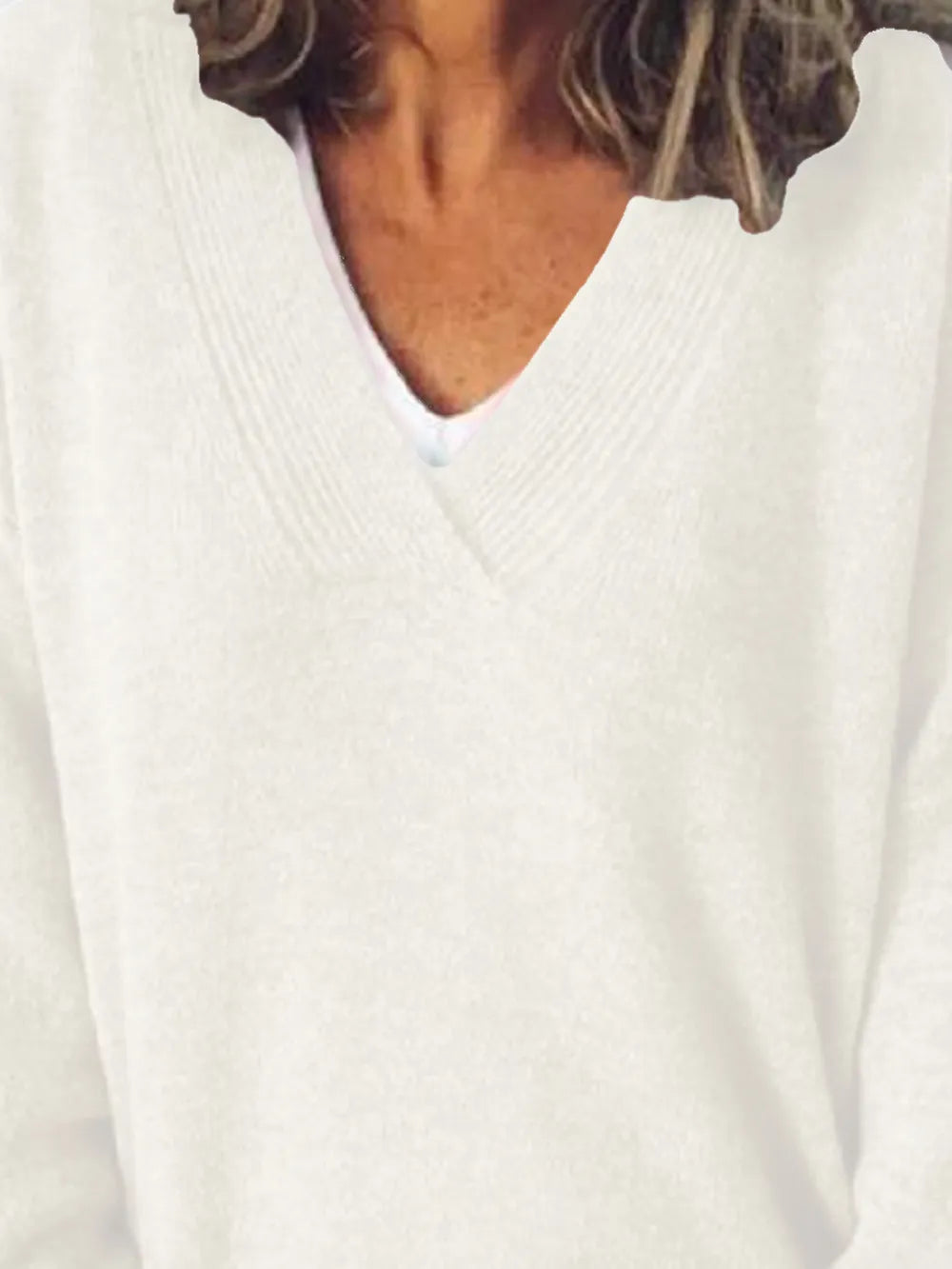 V-neck Dropped Shoulder Sweater (2)