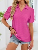Eyelet Short Sleeve Blouse (24)
